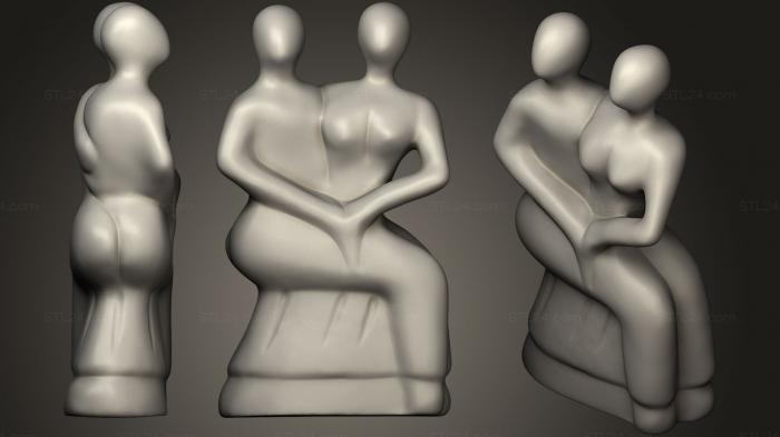 Статуэтки девушки (Статуя супружеской пары, STKGL_0381) 3D модель для ЧПУ станка